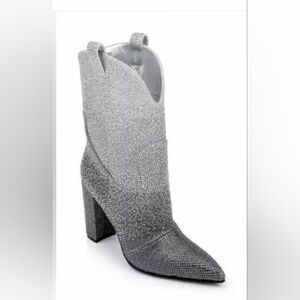 Shimmering Silver Heeled Boots for Women